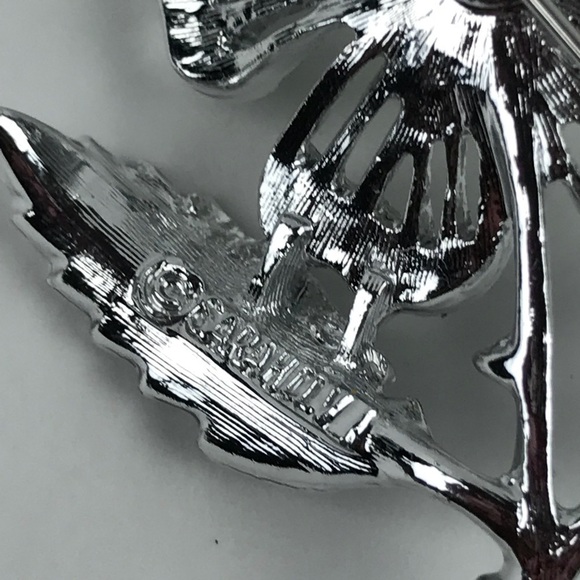 Vtg Sarah Coventry Silver Tone Faux Pearl Brooch - Picture 5 of 8